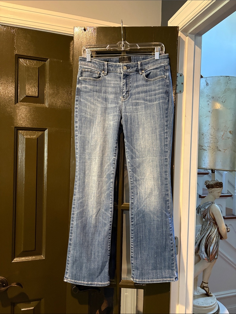 White House Black Market Faded Light Blue Bootcut Jeans